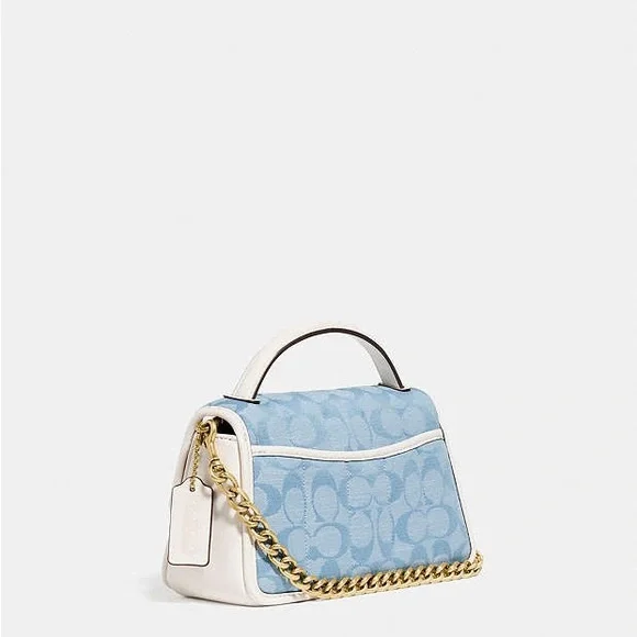 Coach Turnlock Clutch 20 In Signature Chambray With Quilting - Picture 3 of 10